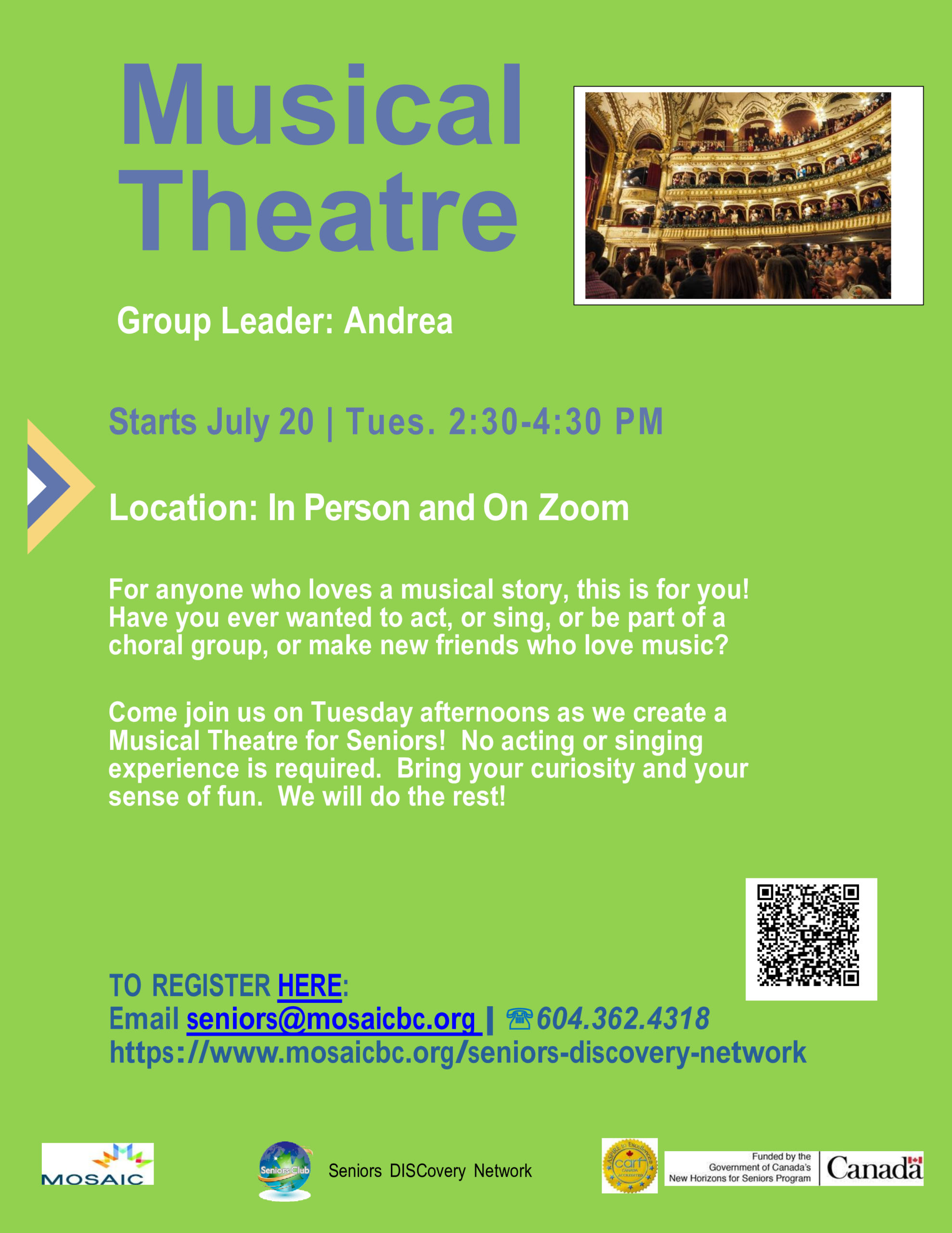 Musical Theatre Seniors DISCovery Network MOSAIC